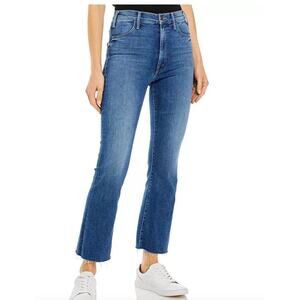 Mother Jeans The Hustler High Rise Frayed Flare Leg Ankle Jeans